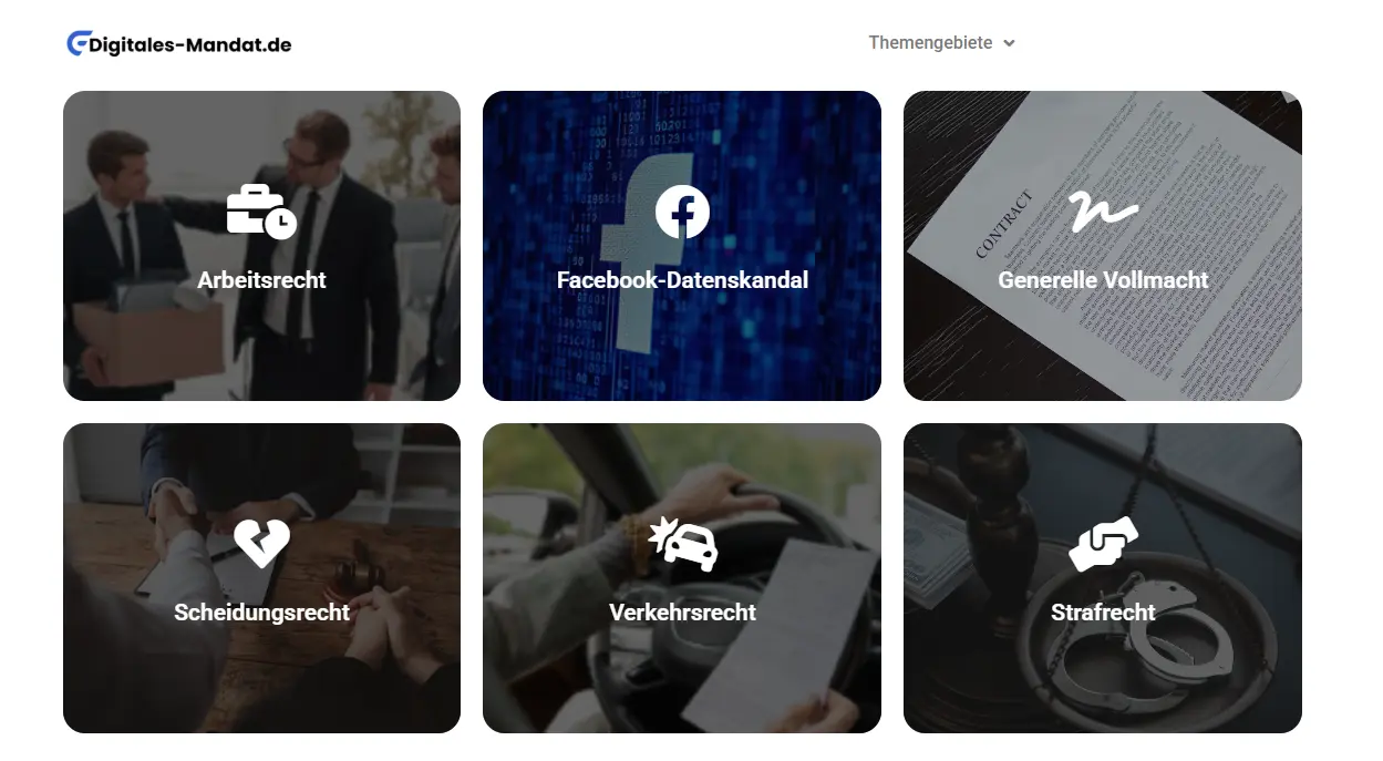 Online-Mandatierung auf der Kanzlei-Webseite
